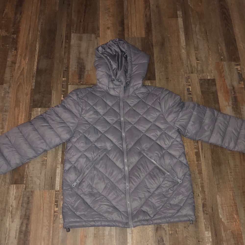 Topman Faded Navy Puffer Jacket